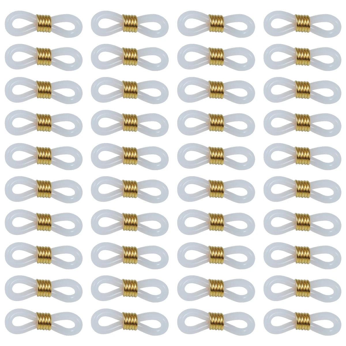

100pcs Silicone Glasses Chain Connectors Adjustable Eyeglass Ring For Diy Eyewear Accessories Black Jewelry Making Tool