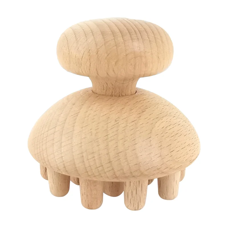 Wood Mushroom Shape Therapy Massage Tool Massager Anti Cellulite Fascia Massage Roller for Full Body Muscle Pain