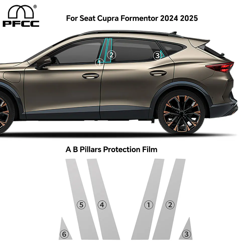 

For Seat Cupra Formentor 2024 2025 Rearview A B Pillars PPF TPU Clear Headlight Car Paint Protection Film Pre Cut Transparent