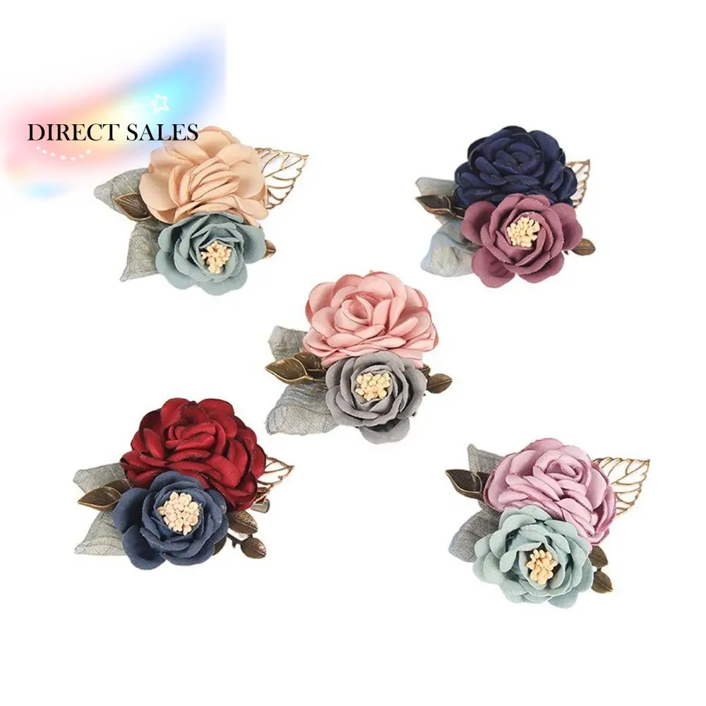 Simple Hair Accessories Cloth Dual-use Kids Alloy Korean Style Barrettes Clothes Collar Pin Flower BB Clip Women Brooch