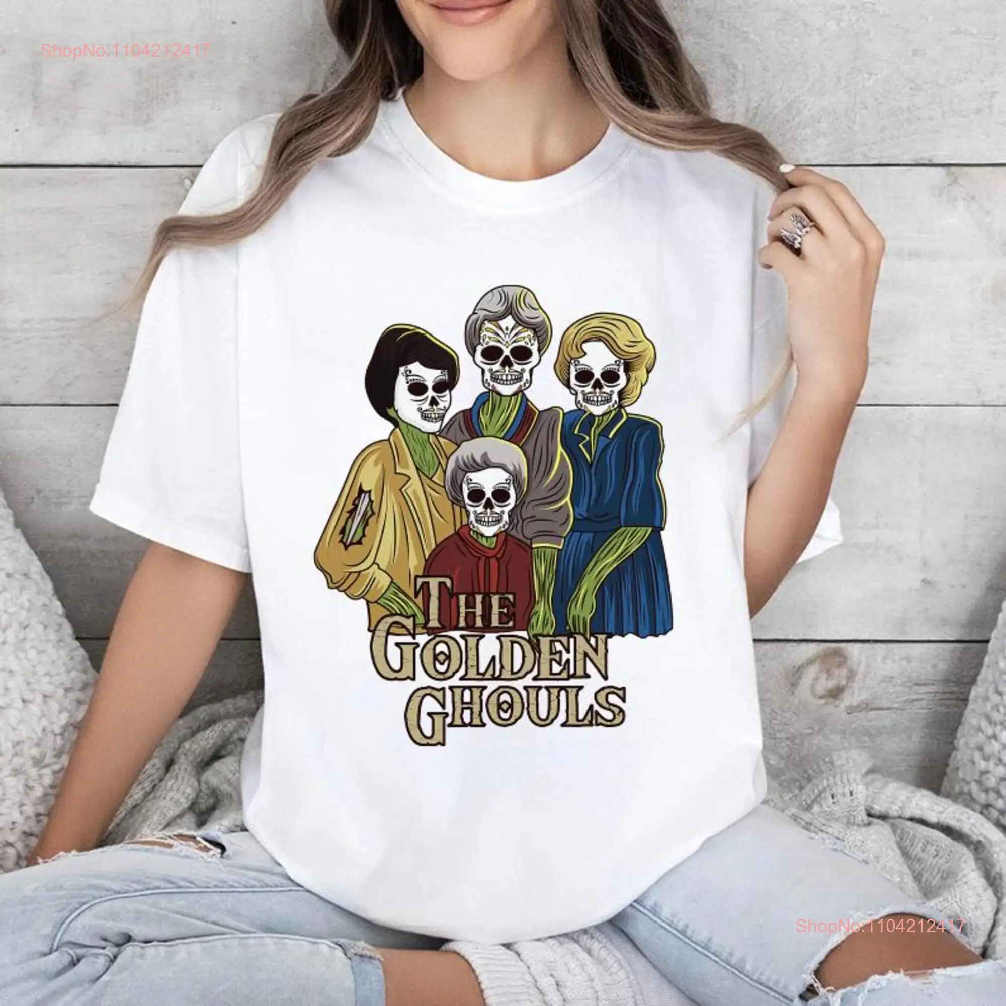 Comfort Colors The Golden Girls Horror Halloween Blood Moon T Shirt Ghouls long or short sleeves