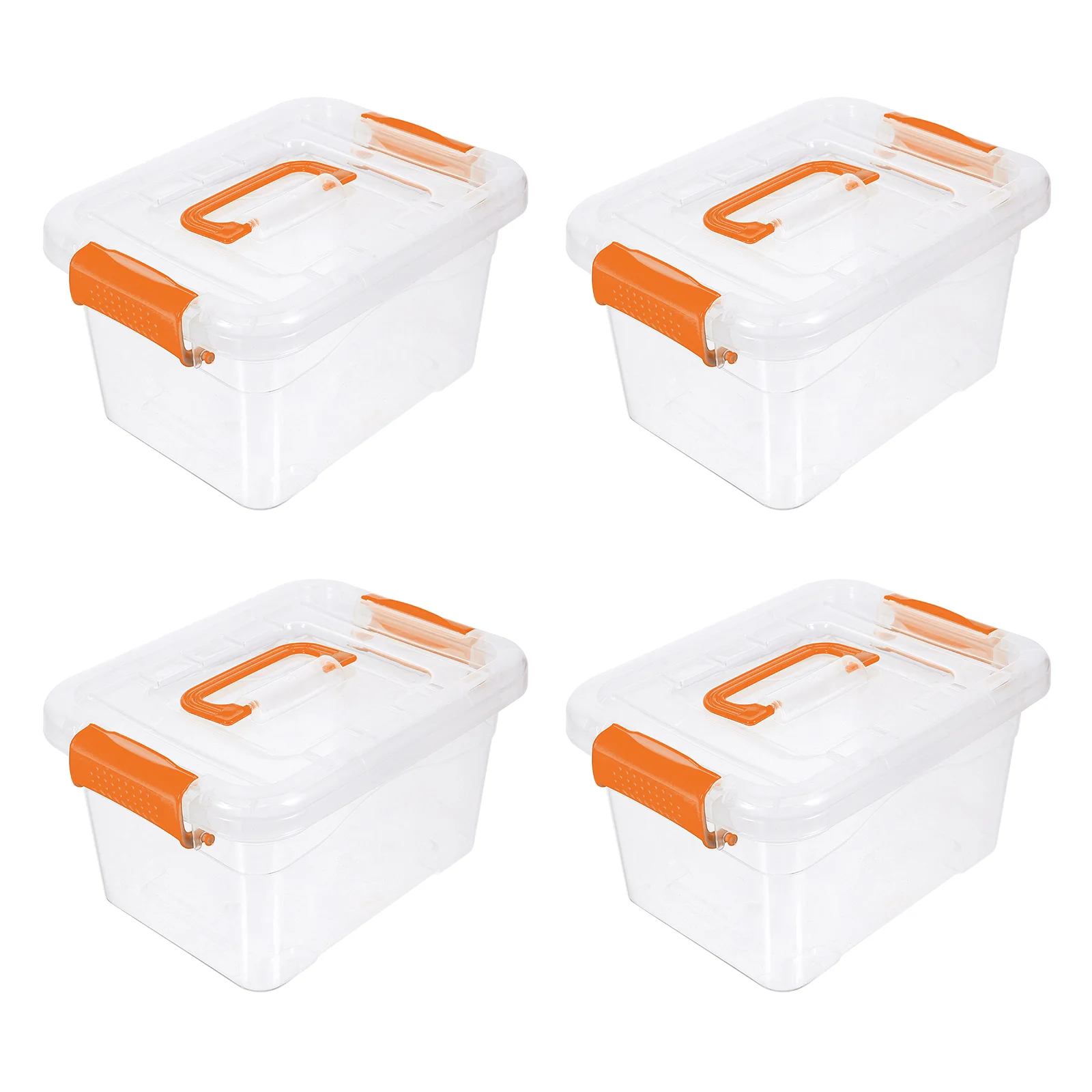 

4 Pcs Container Portable Storage Box Desktop Stand Toy Abs Baskets with Lids for Snack