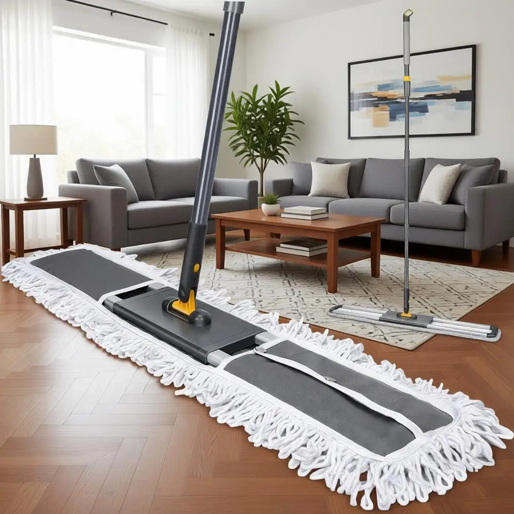 

36 штук усиленных швабр для уборки пыли с 3 многоразовыми насадками из микрофибры и регулируемой ручкой 62 дюйма для использования дома, в отелях, торговых центрах и на складах