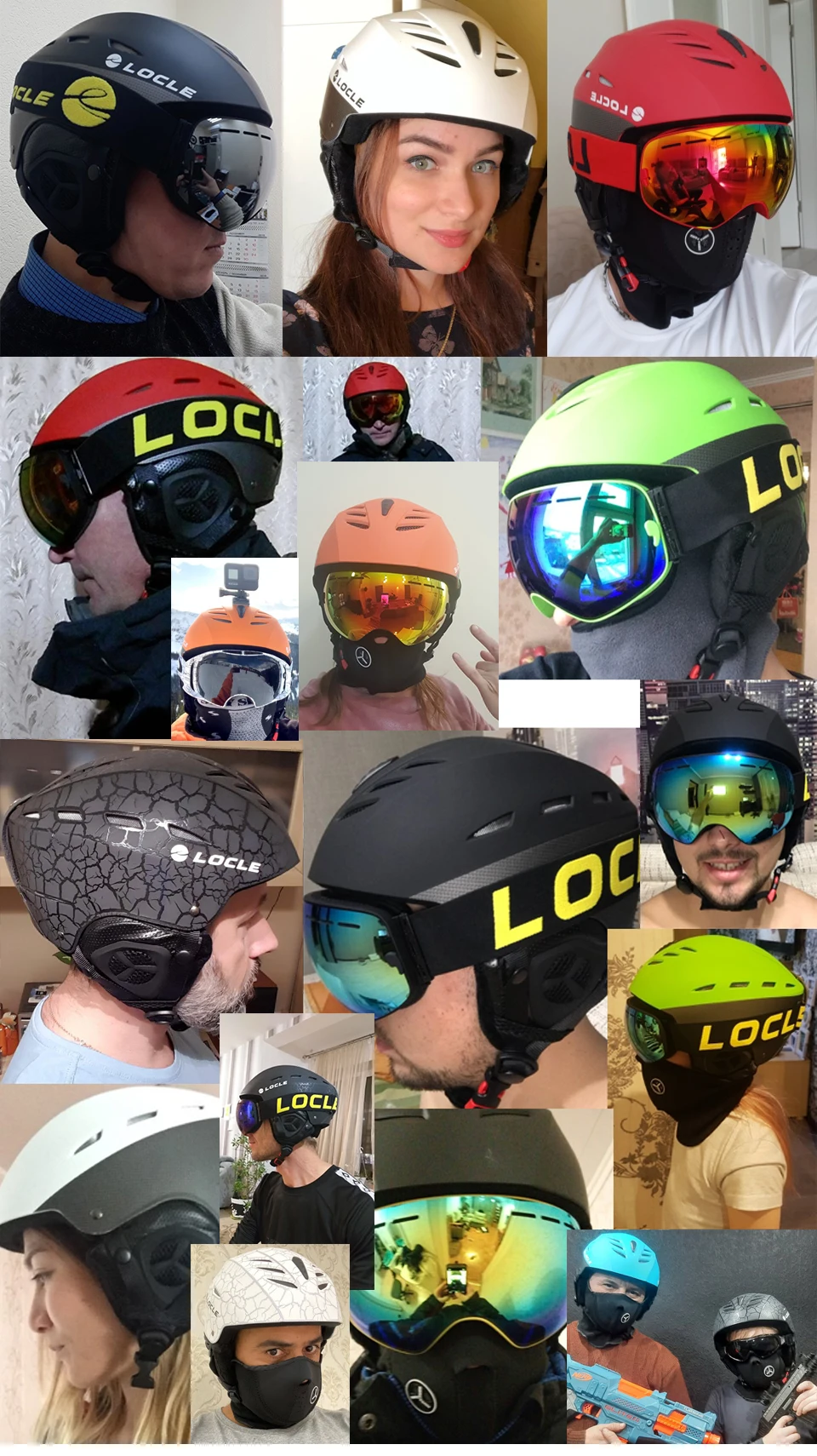LOCLE Professioneller Skihelm für Herren und Damen, Kinder, Skihelm, Schnee, Skaten, Snowboard, Schneemobil, Skateboard, Größe 52–61 cm – Detail 2