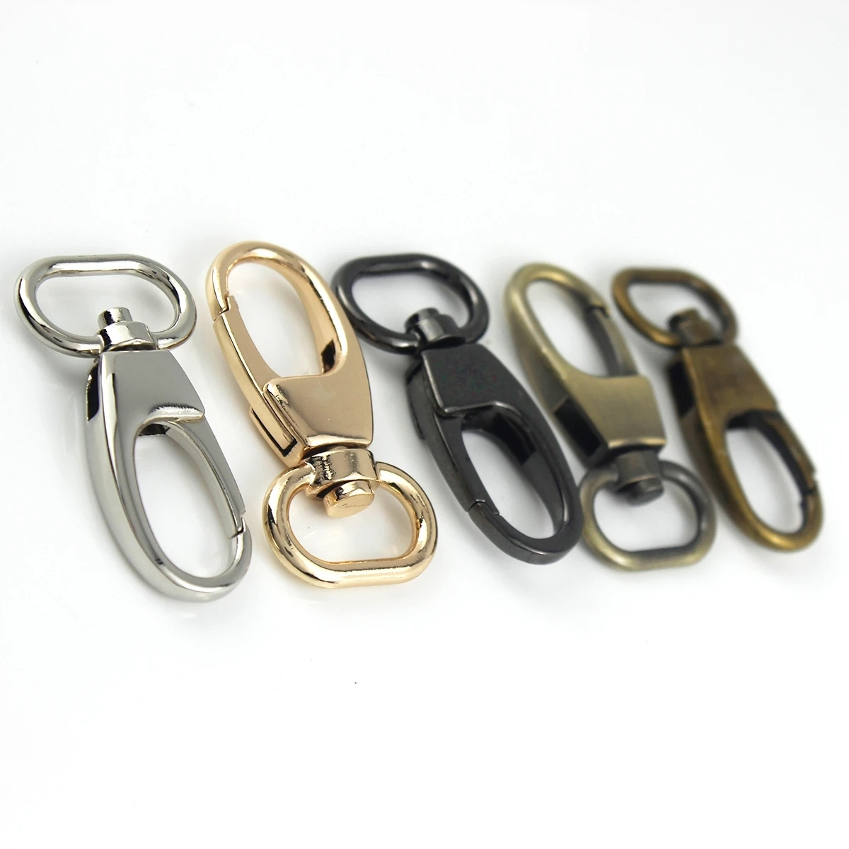 1pcs Metal Snap Hook Trigger Clips Buckles Oval Ring for Leather Strap/ Belt Keychain Webbing Pet Leash Hooks 5 Colors