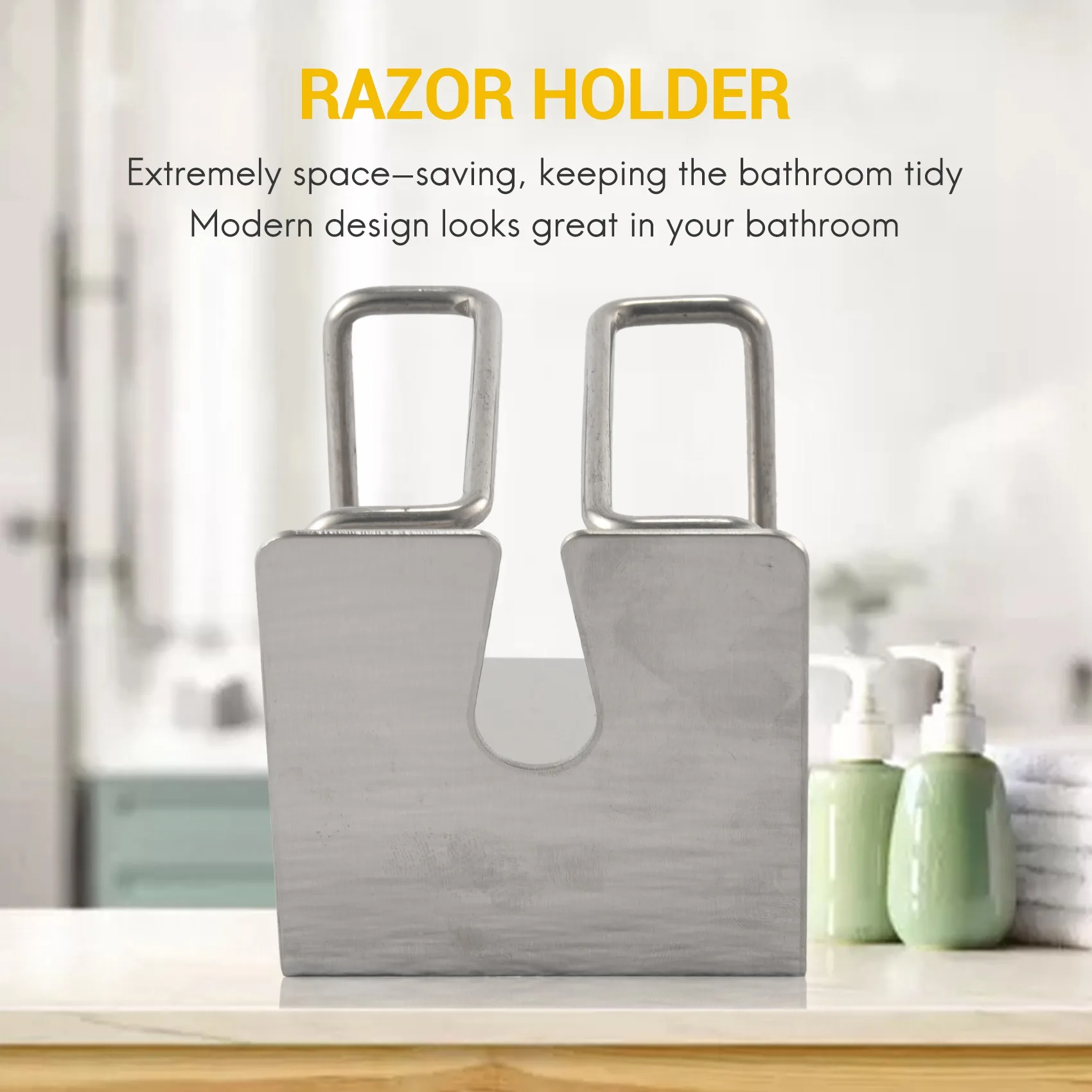 حامل ماكينة حلاقة كهربائية مثبتة على الحائط ، فولاذ مقاوم للصدأ ، ذاتية اللصق ، حمام