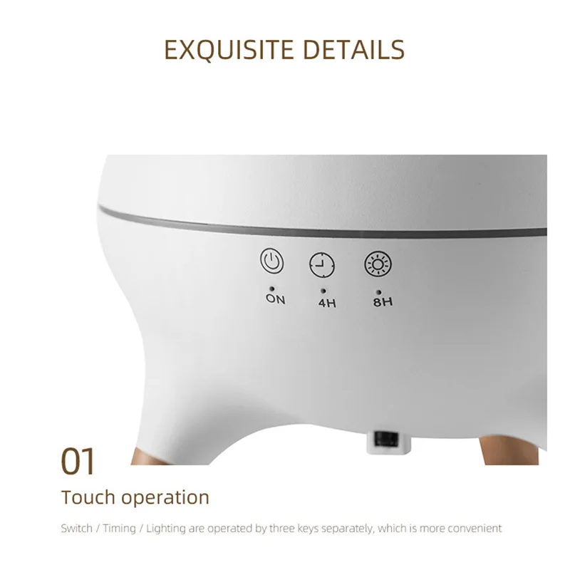 Difusor de óleo essencial A94E 350ml umidificador difusor de névoa fria com chama e vulcão sem água desligamento automático para escritório doméstico eua p