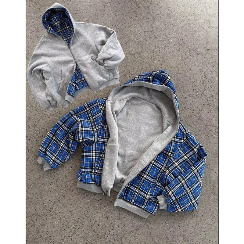 

Новая двусторонняя толстовка оверсайз премиум-класса: дизайнерская одежда из хлопка с подкладкой, уличный стиль