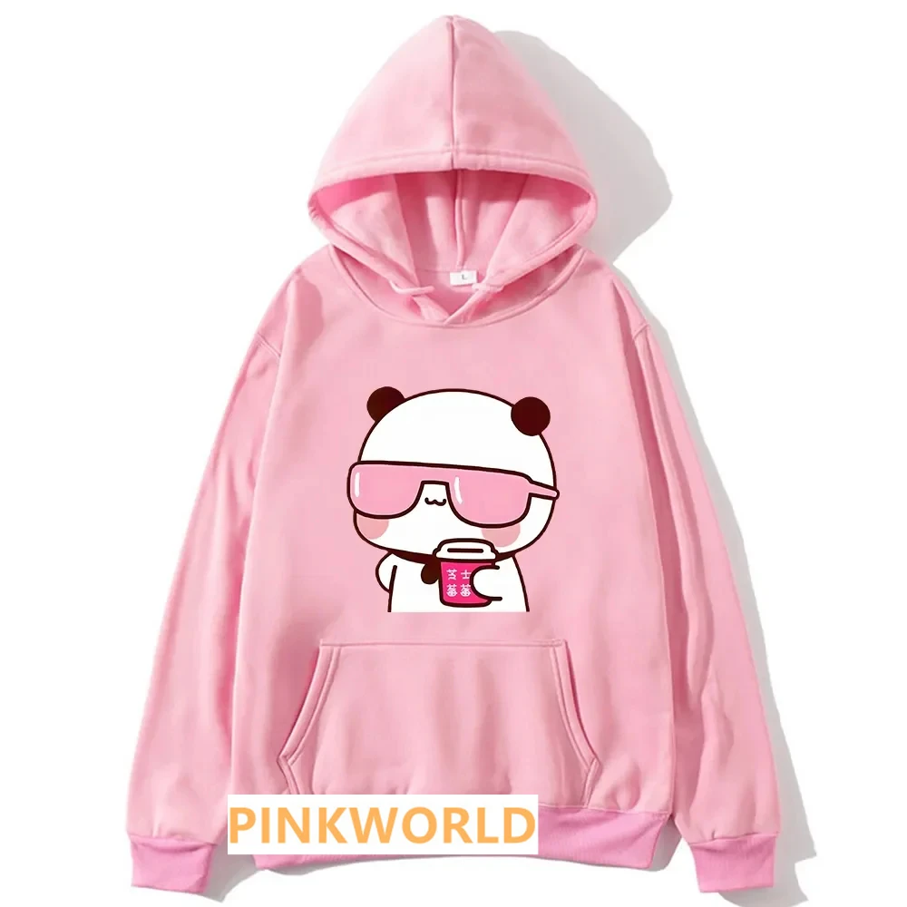 Couple Hoodies Bubu Is Watching Movie With Dudu Autumn Winter Sweatshirt Cartoon Kawaii Pullover Harajuku Men Women Sudaderas