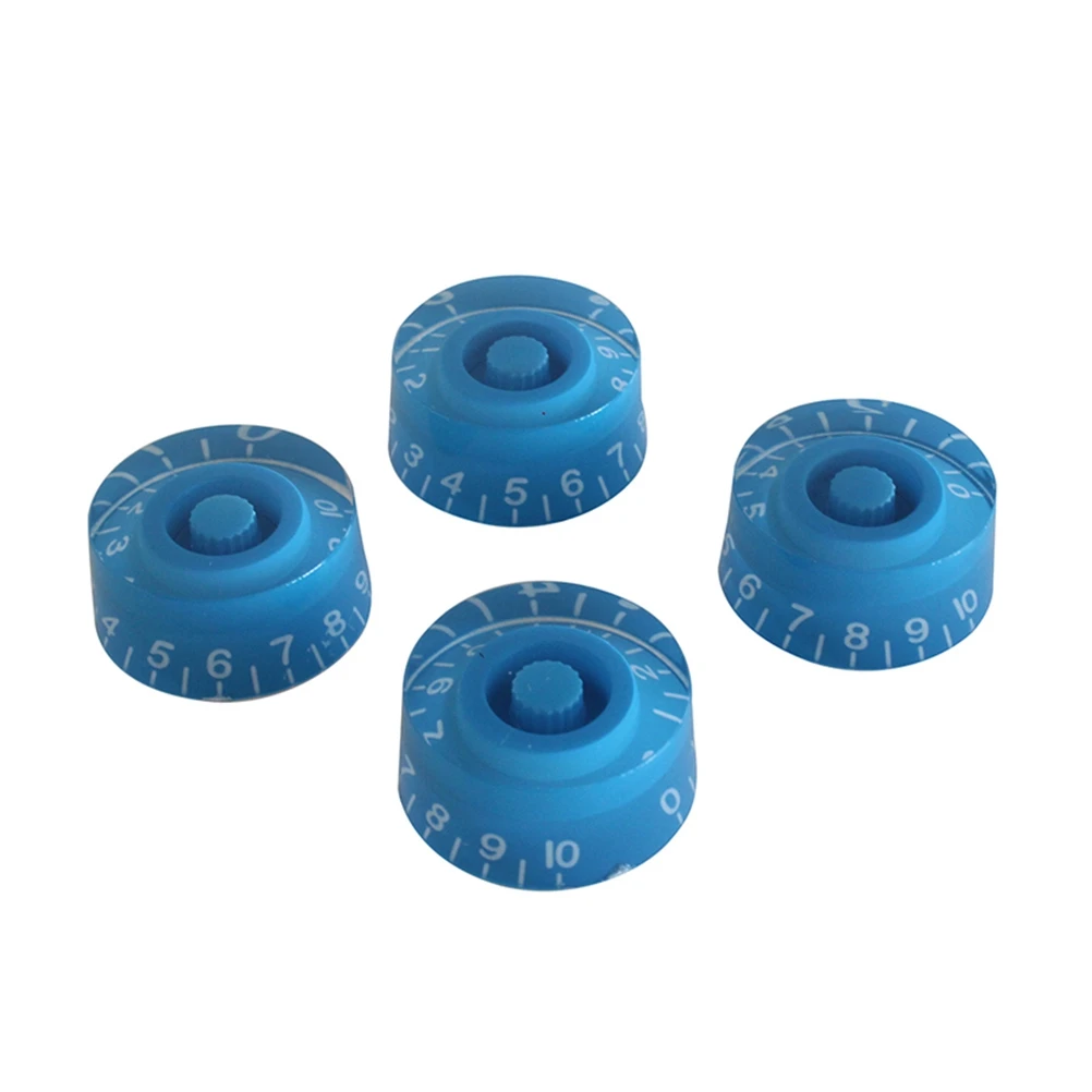 

4 PCS/ Set Round Guitar Knobs Volume Tone Control Knobs Rotary Knobs for Style Electric Guitar Parts Replacement (Blue)