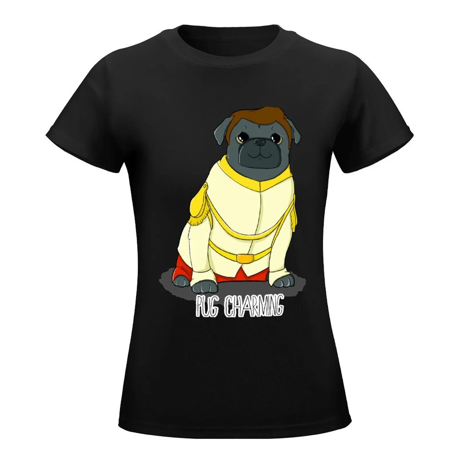 Pug Charming T-Shirt animal prinfor blanks Summer Women's clothing