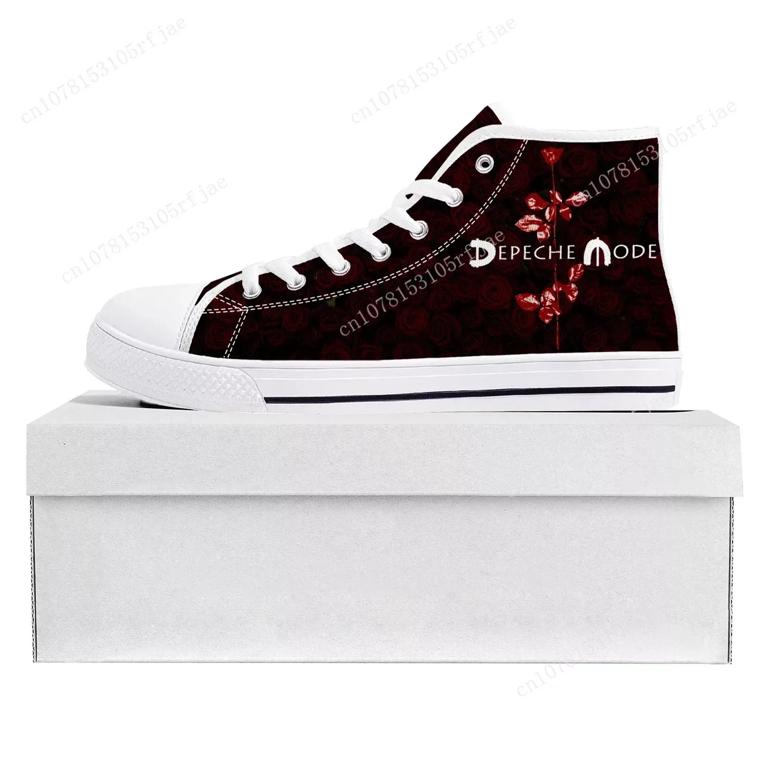 Depeche Rock Band Mode High Top High Quality Sneakers Mens Womens Teenager Canvas Sneaker Casual Couple Shoes Custom Shoe White