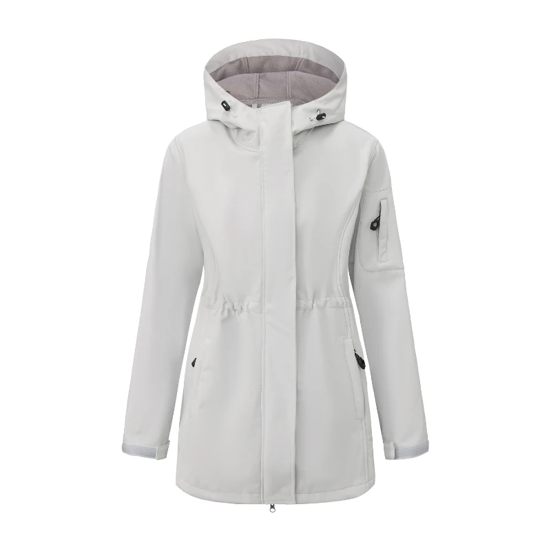 New European and American hooded mid length, fashionable jacket, women's jacket