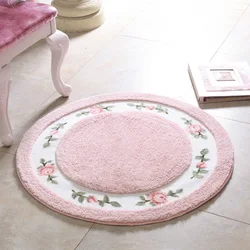 Floral Style Living Room Bedroom Round Floor Rugs Diameter 70 And 90cm Sofa Bathroom Area Carpets Microfiber Table Chairs Mat