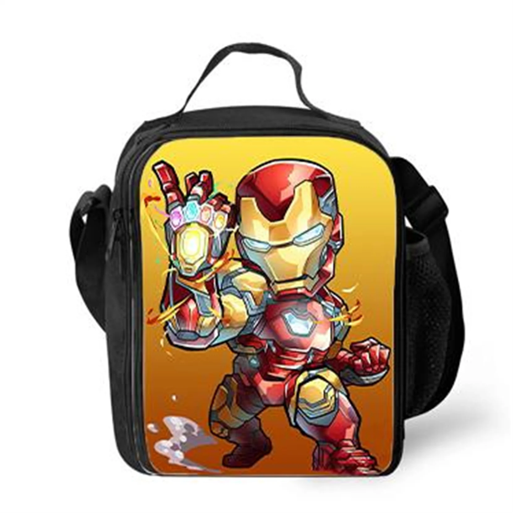 

Super Hero Waterproof Lunch Box,Iron Man Reusable Thermal Bag,Kid Back to School Lunch Tote