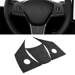 Sude Leahter For Tesla Model 3 2017-2022 Model Y 2019-2023 Steering Wheel Patches Cover Trim Sticker Decoration Car Interior