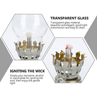 Vintage Glass Lamp Retro Oil Lantern Portable Decorative Lighting Tool for Home Garden Bedroom