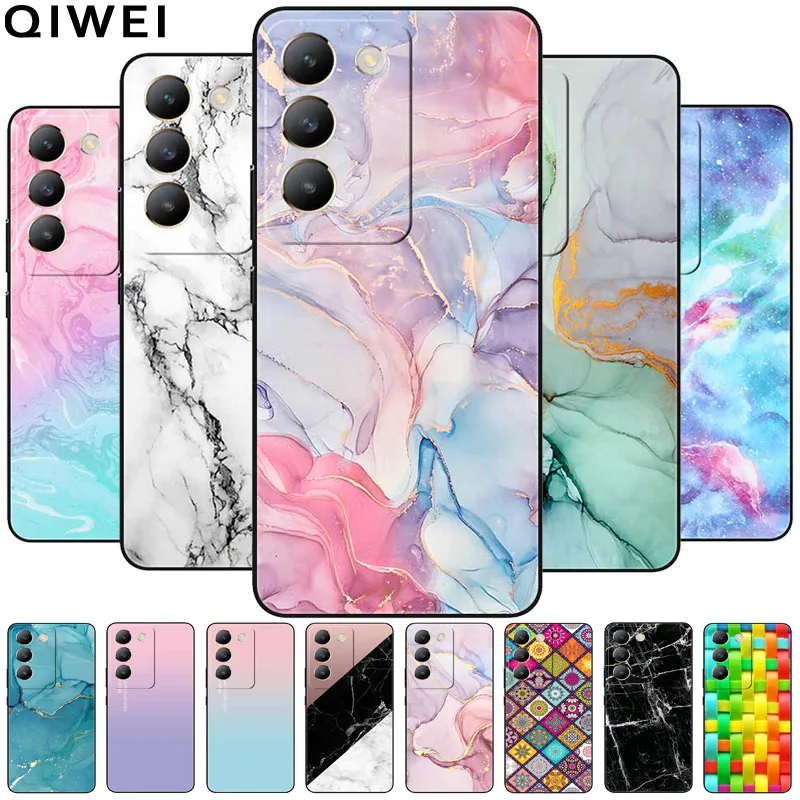 For Realme 14x 5G Case 6.67'' Marble Soft Silicone Phone Covers for Realme 14x 5G Realme14x 14 X Black Cover Printing TPU Shells