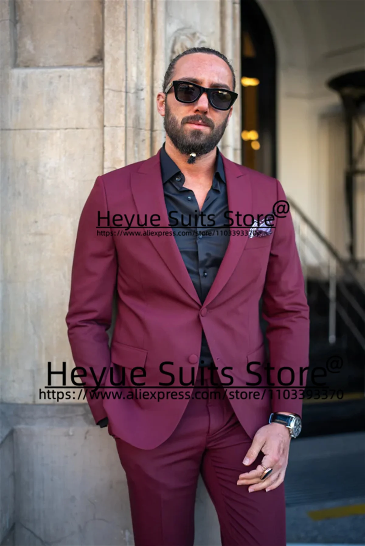 

Handsome Fashion Formal Men Suits Slim Fit Peak Lapel Groom Wedding Tuxedos 2 Pieces Sets Business Male Blazers Terno Masculino