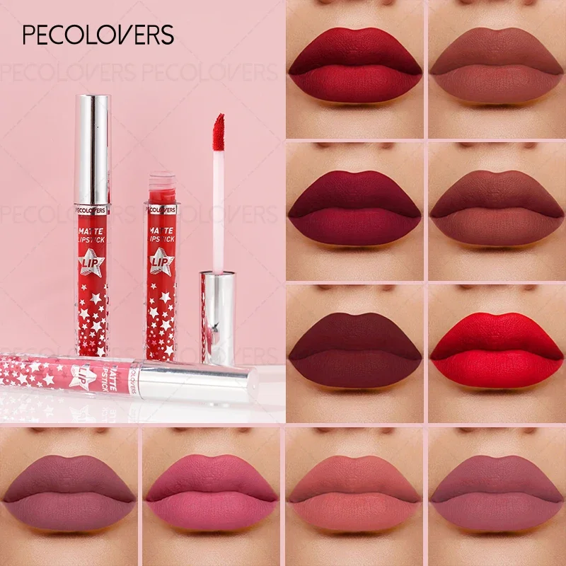 1PC Velvet matte lip gloss for sexy lips, non-stick, silky smooth, nude, perfect Christmas gift, suitable for all skin types