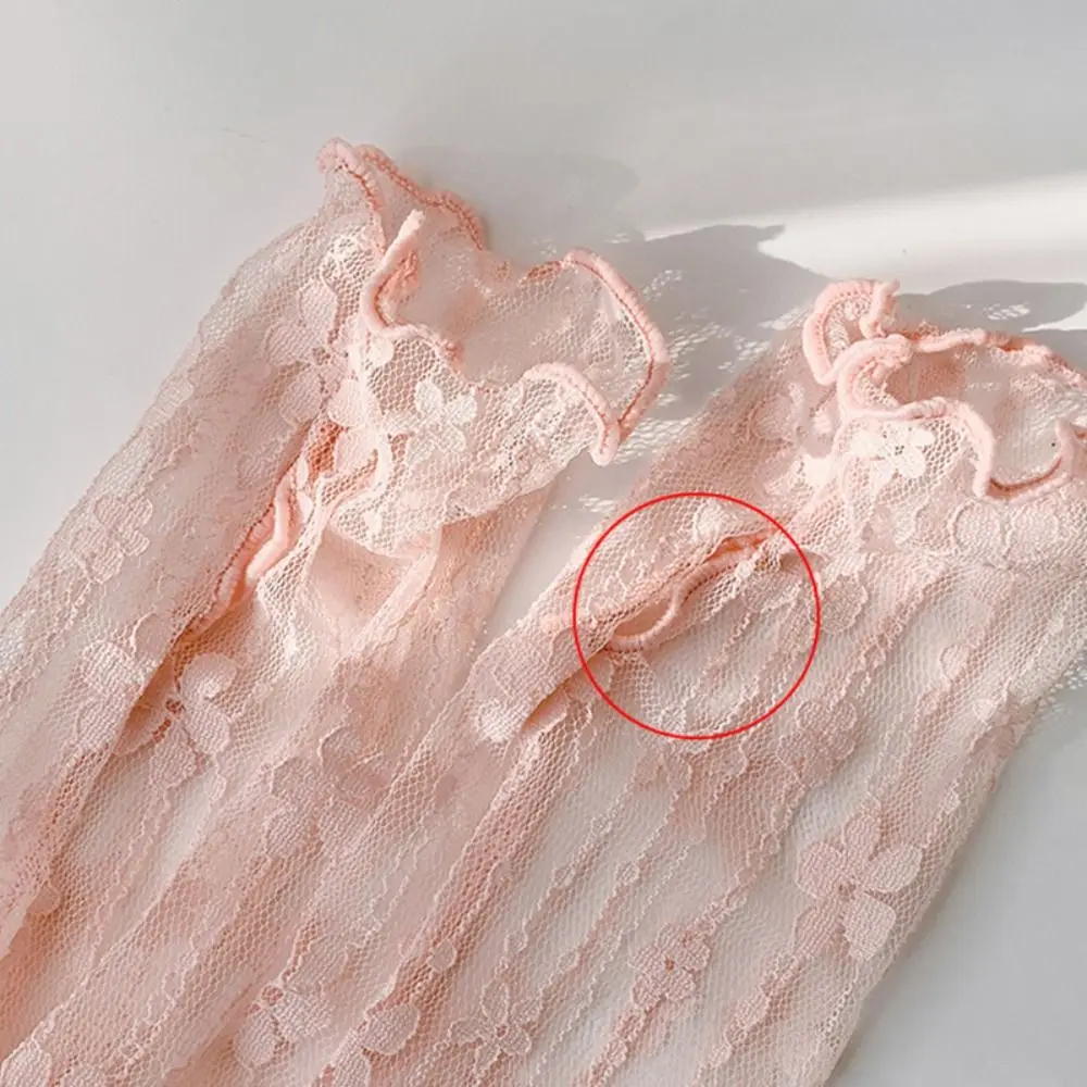 

Summer Outdoor Fingerless Lace Mesh UV Protection Arm Cover Sunscreen Sleeves Arm Sleeves Driving Gloves