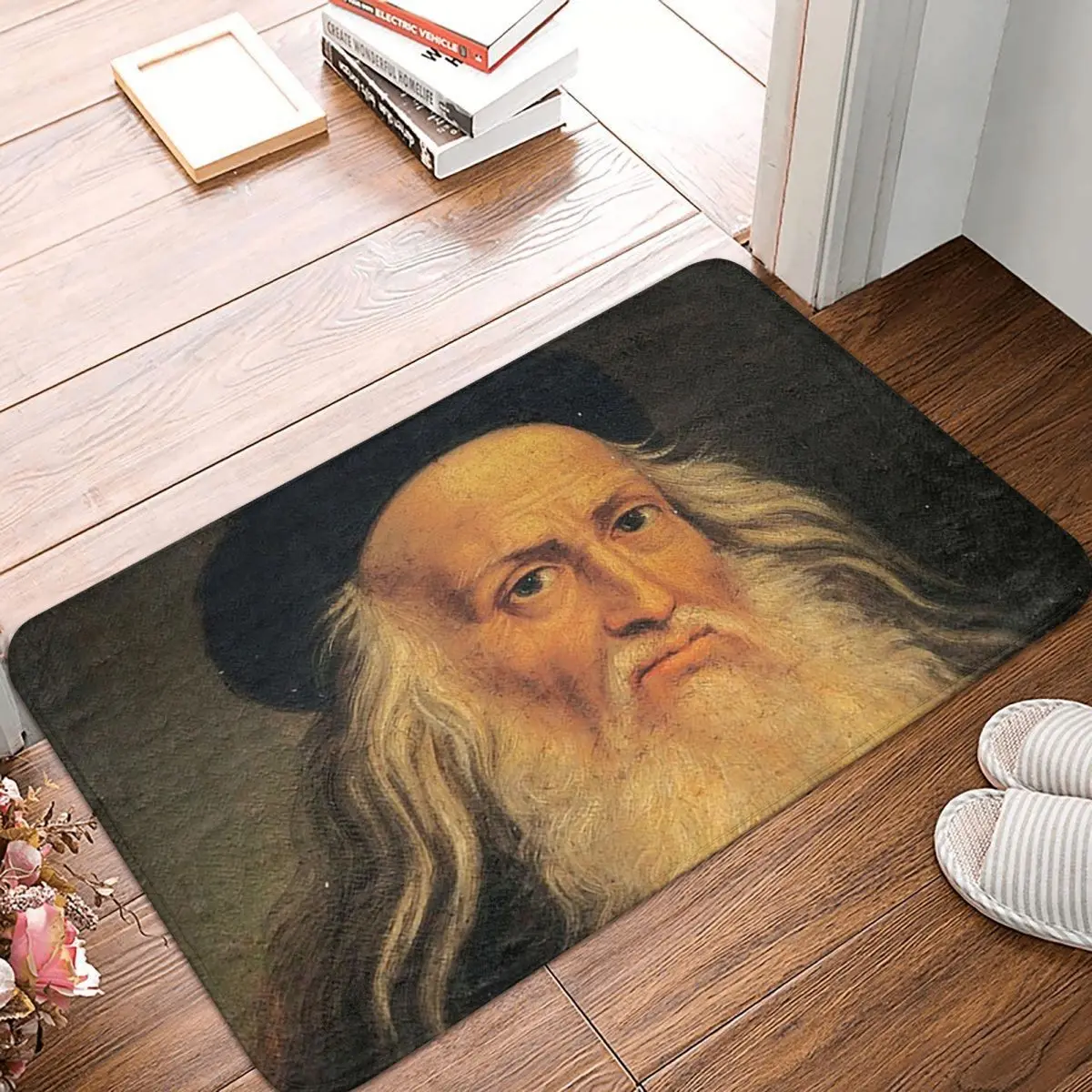 Leonardo Da Vinci, Artwork, Picture, Genius, Museum Doormat Rug Carpet Mat Footpad Anti-slip Front Room Corridor Kitchen Bedroom