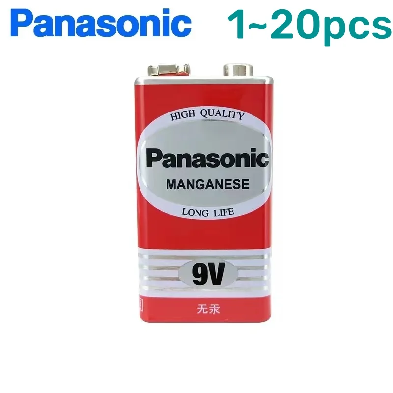 Original Panasonic 9V 6F22ND 6f22 Alkaline Battery for Alarm Wireless Microphone Mercury Free Long working life