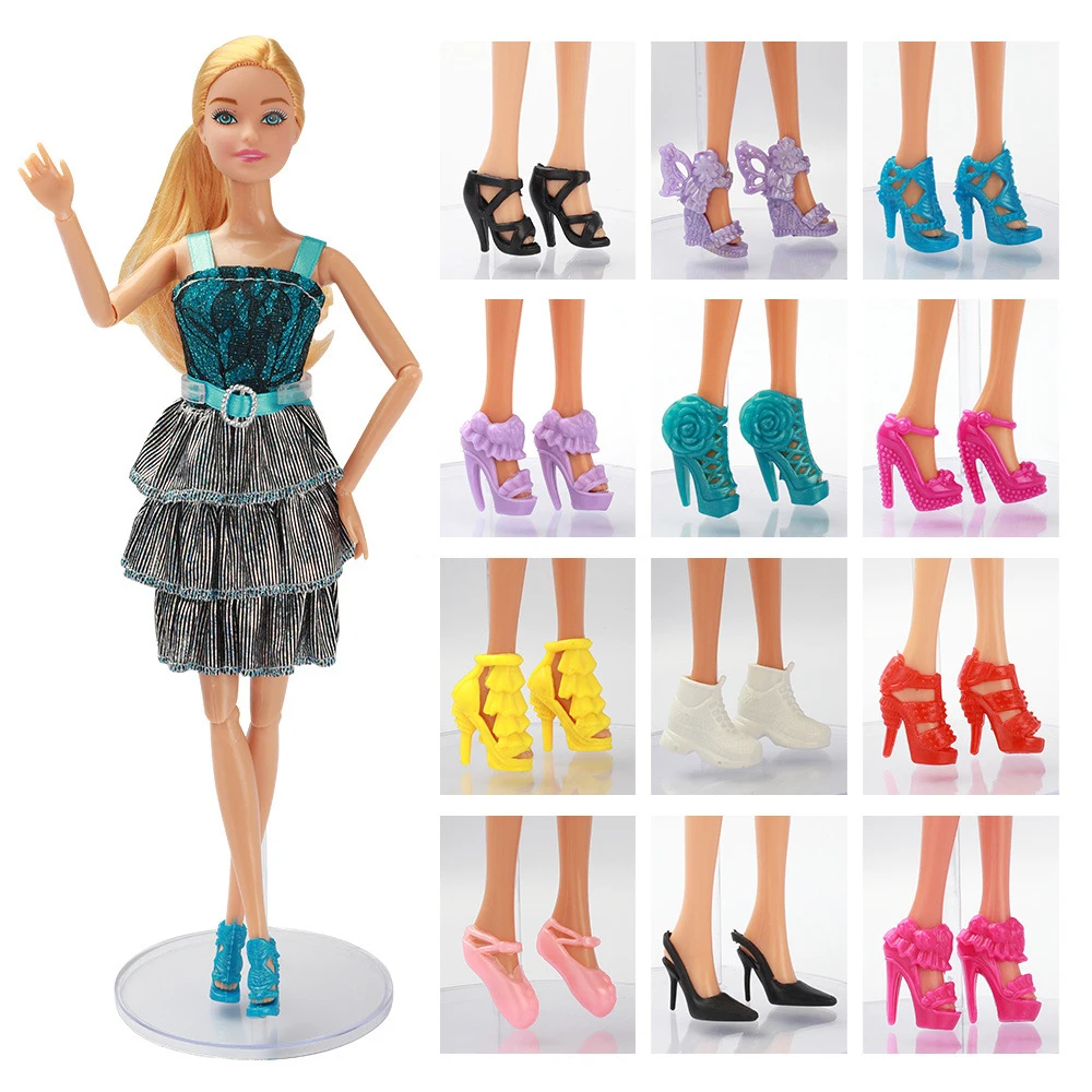 10/15/20Pcs Doll Dress Up Accessories Fashion Multi-style High Heels Girls Play House Toys Girls Princess Shoes Dress-up Toys