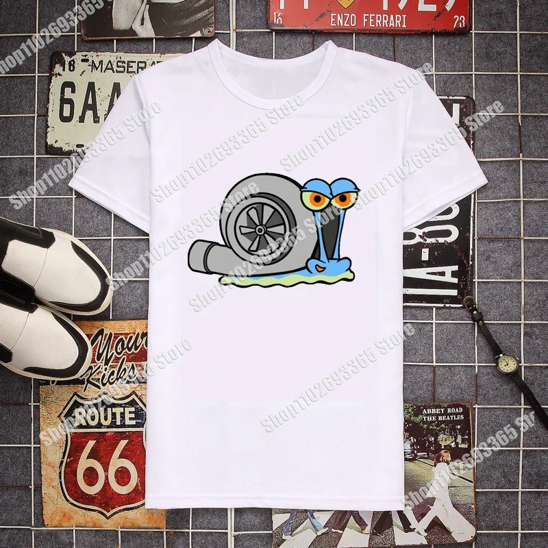 Automotive Turbo Snail T-shirt Men's Power Snail Fashion T-shirt Leisure Street Harajuku Rock Style Fashion