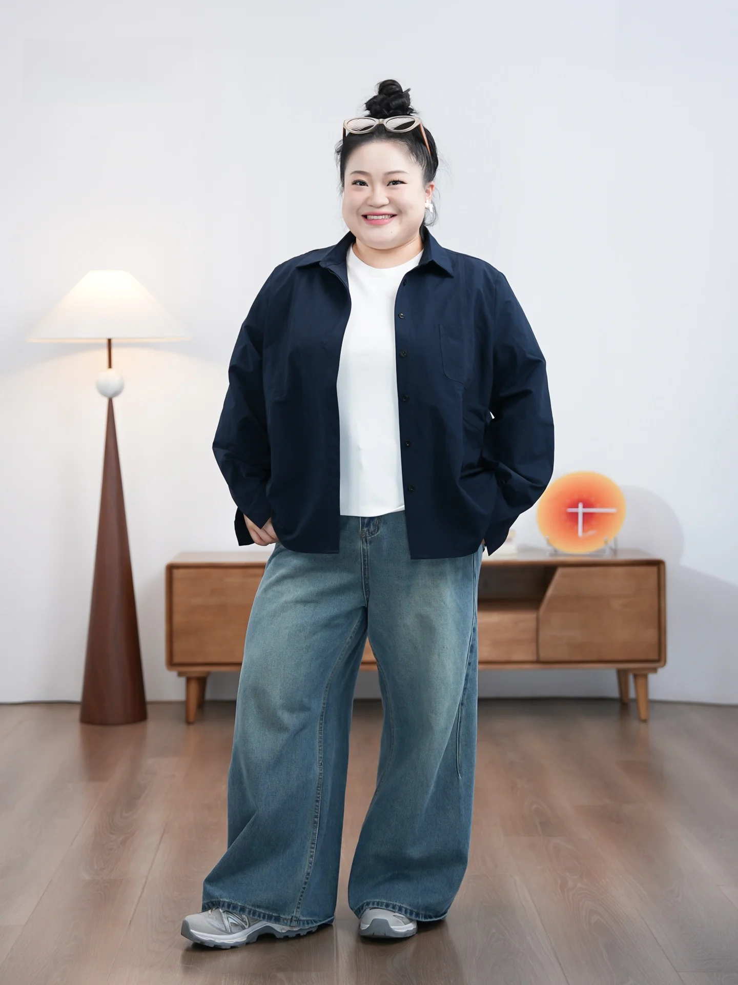 

Loose Long Sleeve Anti-Wrinkle Shirt for plus Size Women Comfortable Casual Style Polyester Fiber Regular Fit Spring Shirt