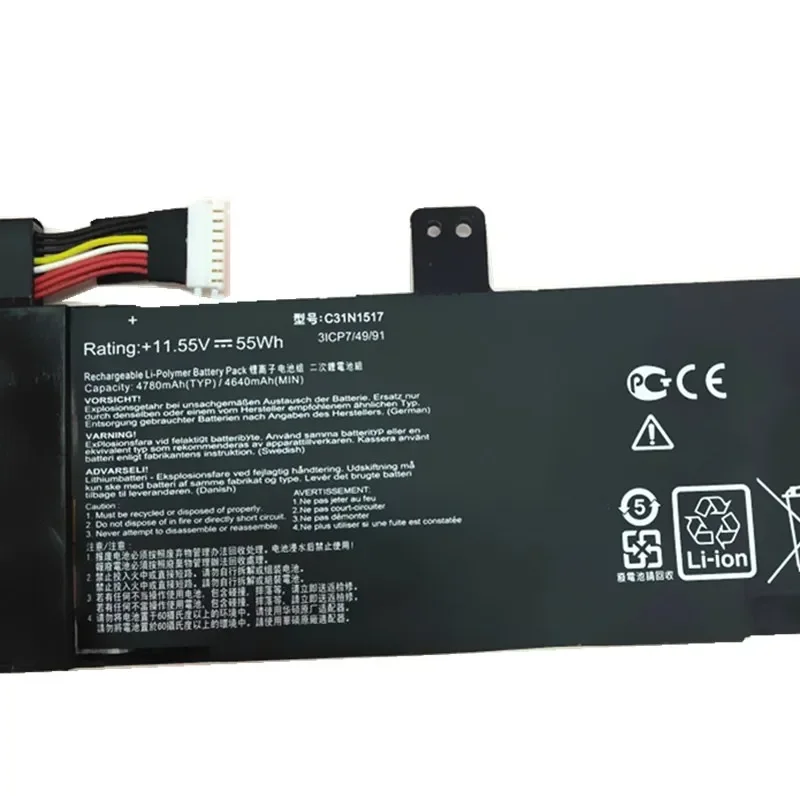 Imagem -05 - Bateria do Portátil para Asus Vivobook Flip C31n1517 Dw009t Dw235t Tp301 Tp301u Tp301ua-dw009r Q304 Q304u Q304ua Tp301ua65 11.55v 55wh