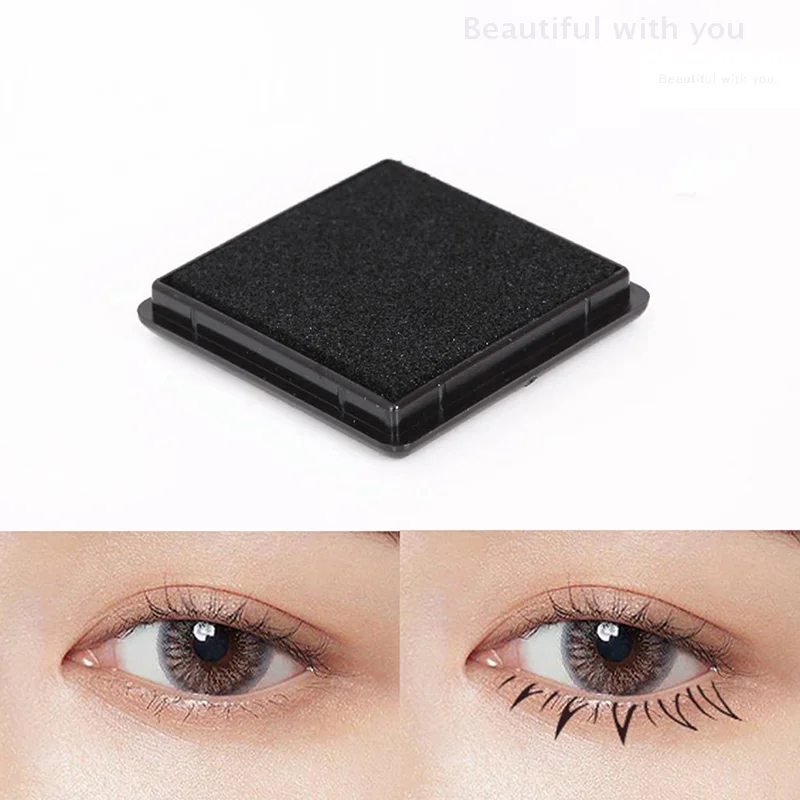 Black Lower Eyelash Stamps Inkpad Washable Beginner False Eyelash Eye Makeup Tool Soft Sponge Inkpad For Lower Eyelash Extension