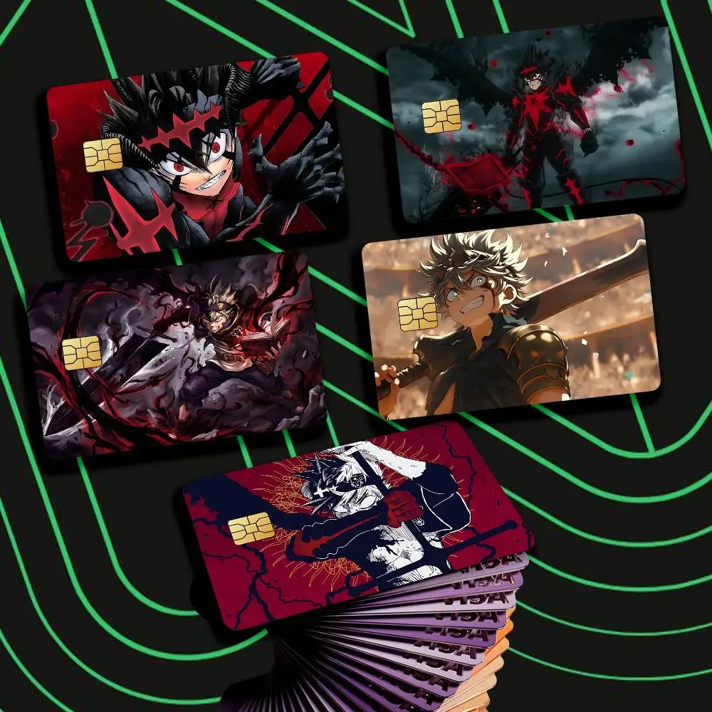 Black Bulls A-Asta B-Black Clover Card Stickers for Bank Access Protective Waterproof Film Cover Sticker Gift
