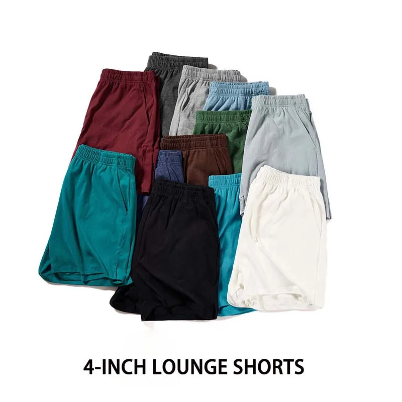 

Men's Shorts, Summer Home Cotton Skin-friendly Shorts, 4-inch Home Casual Half Pants Simple Breathable Loose Solid Color Fishin