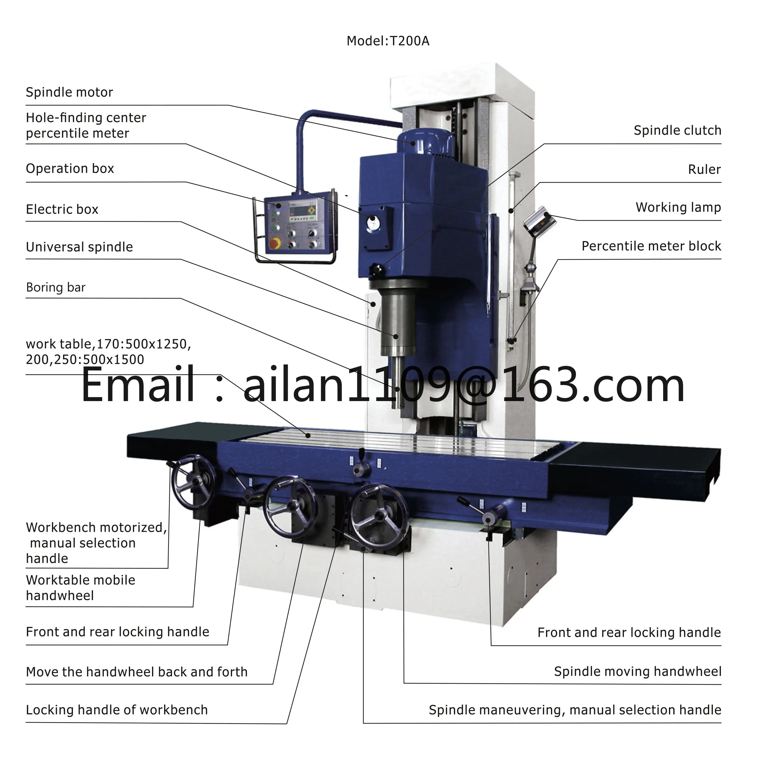 T170A T200A T250A Vertical FIne Boring Machine Cylinder Boring Machining Grooving Cylinder Boring and Resurfacing Machine