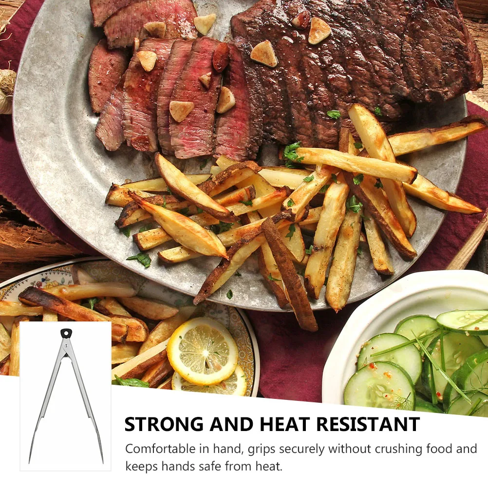 

Stainless Steel Food Clip BBQ Tool Heat Resistant Lightweight Kitchen Bar Accessories Home Party Wedding Stainless Tongs