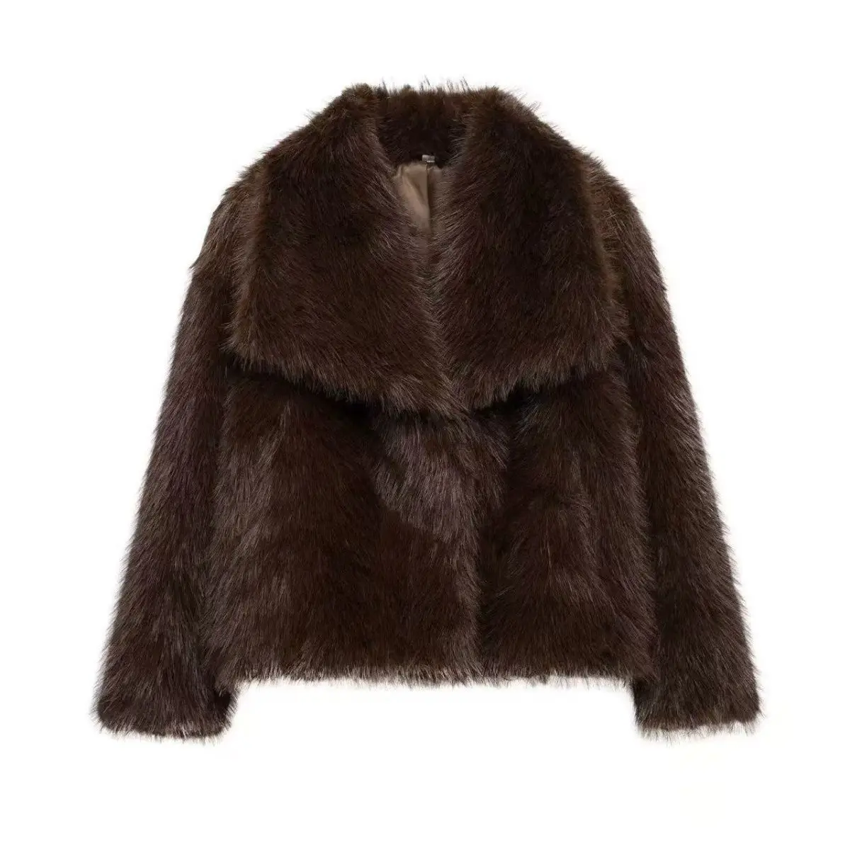 2026 Artificial Fox New Lapel Environmentally Friendly Thickened Jacket Fashionable Furry Loose Autumn and Winter Popular Style