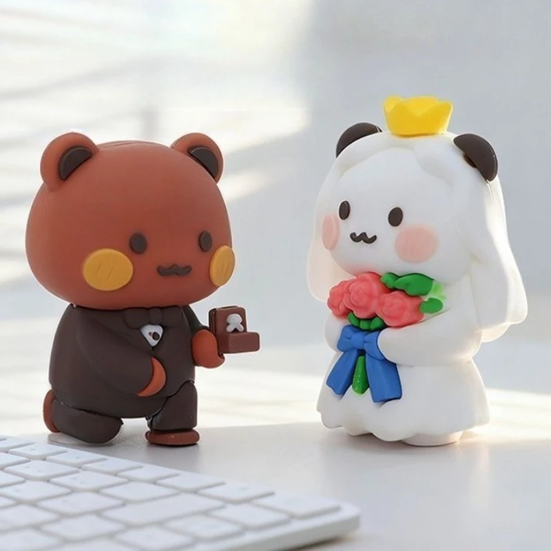 Hot Bubu and Dudu Panda Bear Figure Doll Wedding Figurine Kawaii