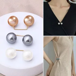 3 Pieces Faux Pearl Brooch Anti-Exposure Neckline Safety Pins for Women Girls Wedding Party Decorations