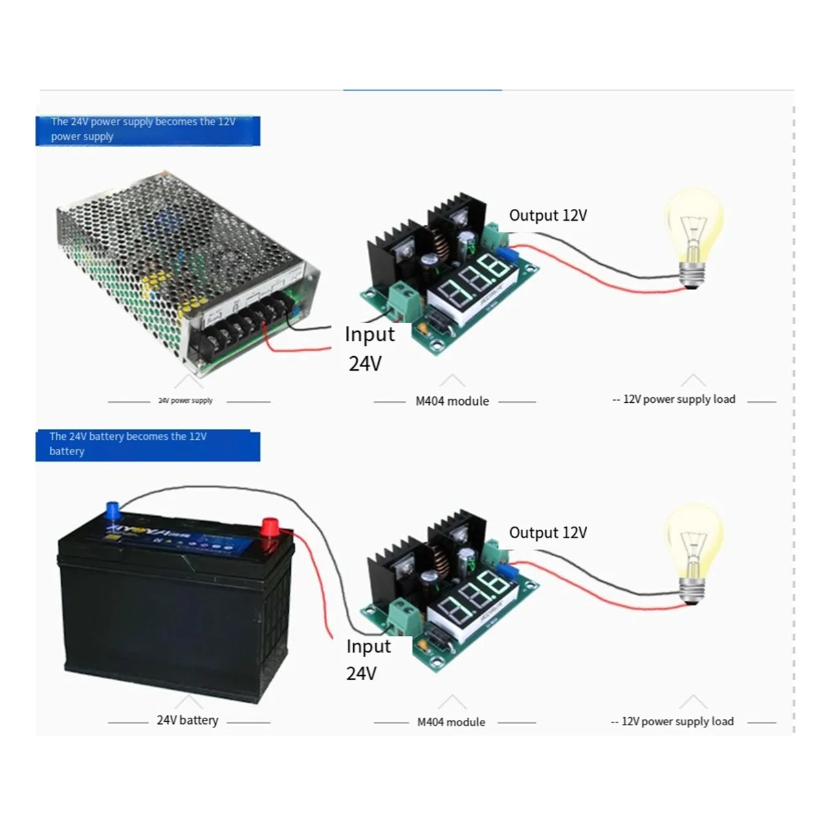 DCDC Buck Converter DC DC Step-Down Module/24V a 12V/12V a 5V8A Ajustável