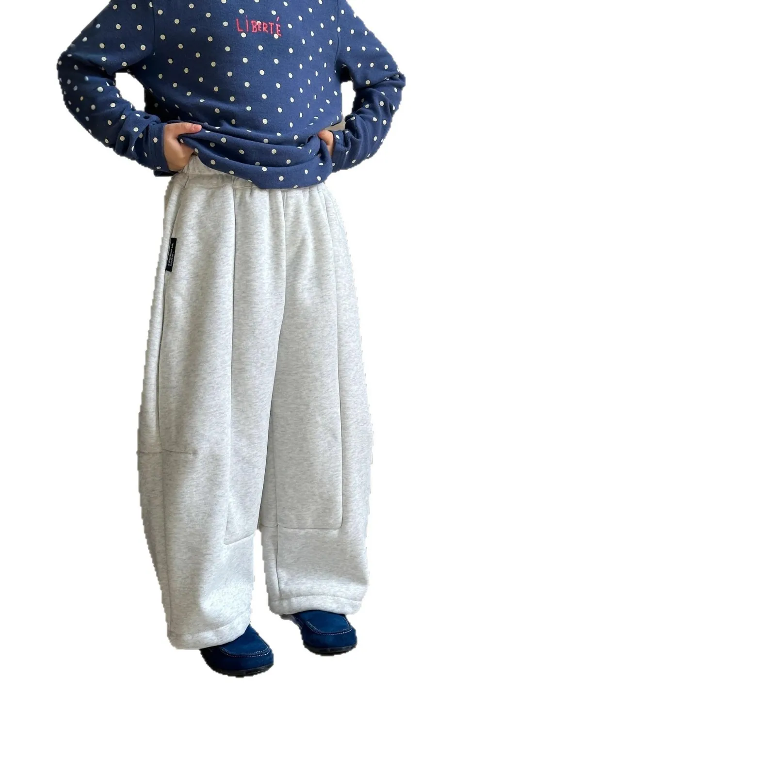 2025 Winter New Korean Version Boys' Design Versatile and Comfortable Pants Children's Plush Casual Sweatpants 6