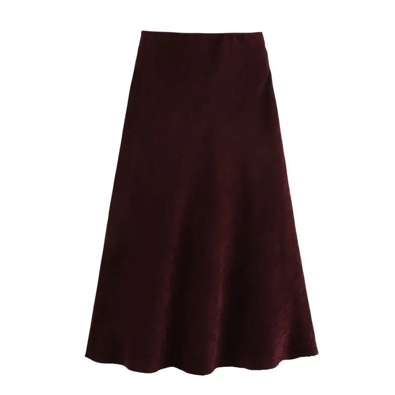 

Casual Vintage Lady Loose Skirt Elegant Women Winter Warm Long Skirts Chic Fashion Streetwear Simple Style Bottoms
