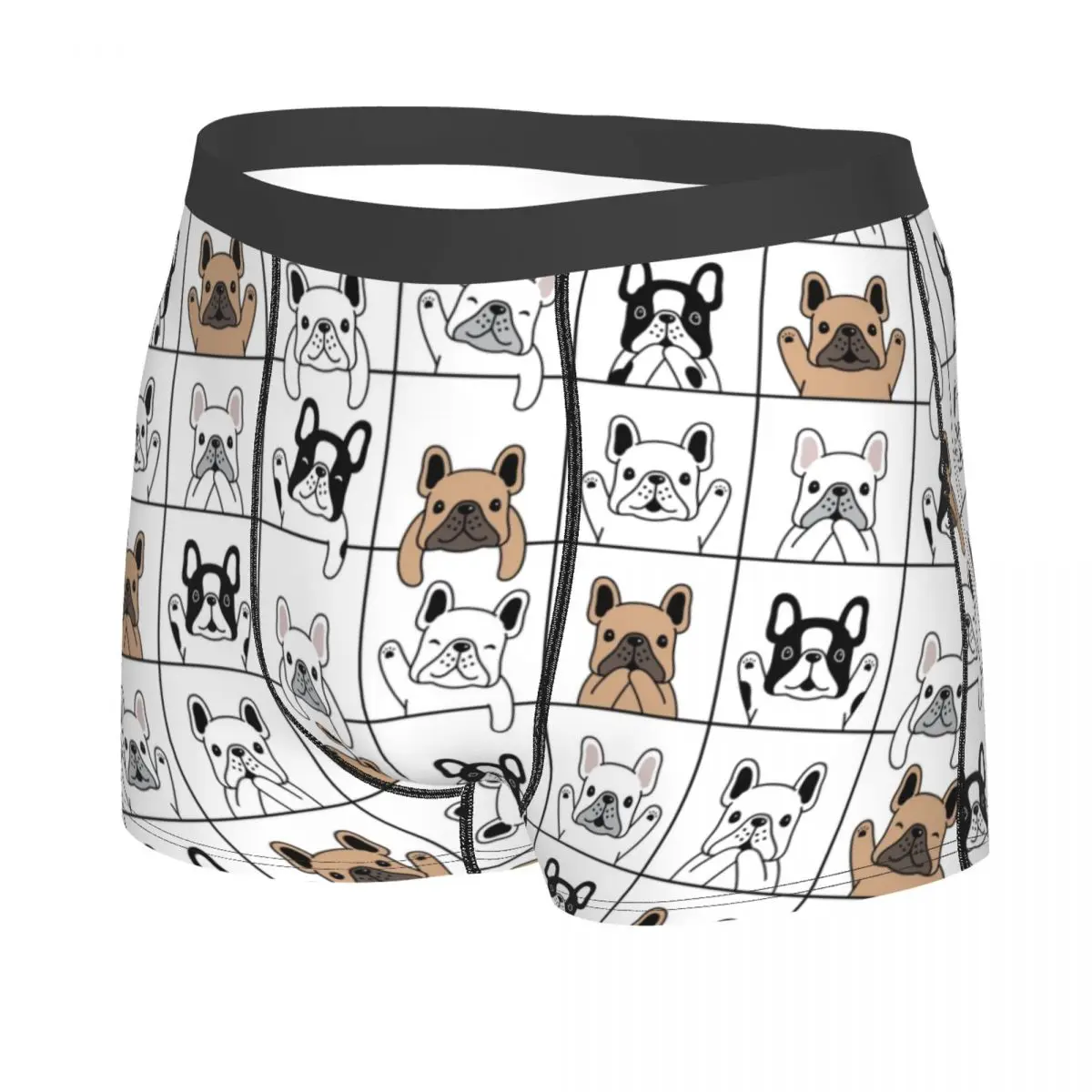 Custom Cute French Bulldog Puppy Underwear Men Stretch Pet Dog Boxer Briefs Shorts Panties Soft Underpants For Male