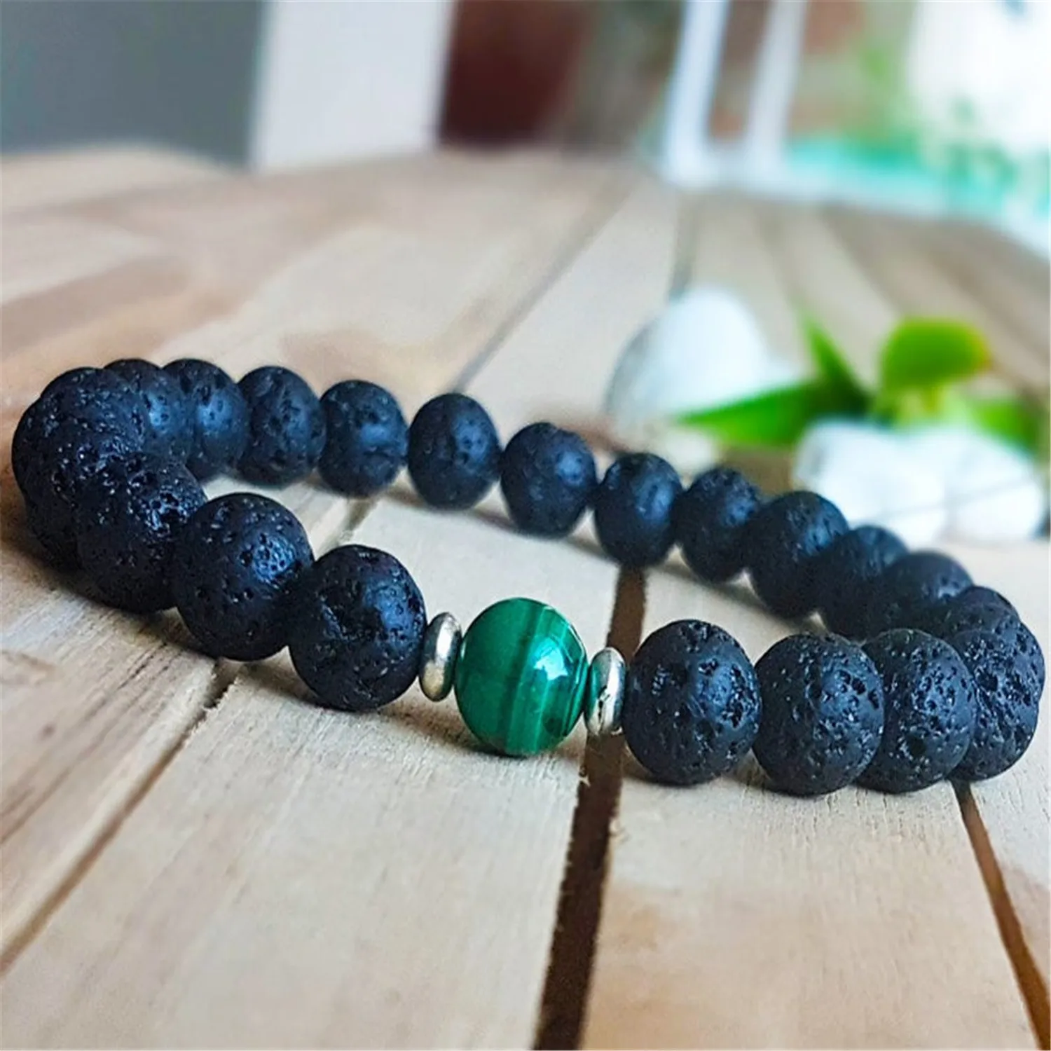 8mm Malachite Mala Bracelet Eco-Friendly Men's Women Unisex Prayer