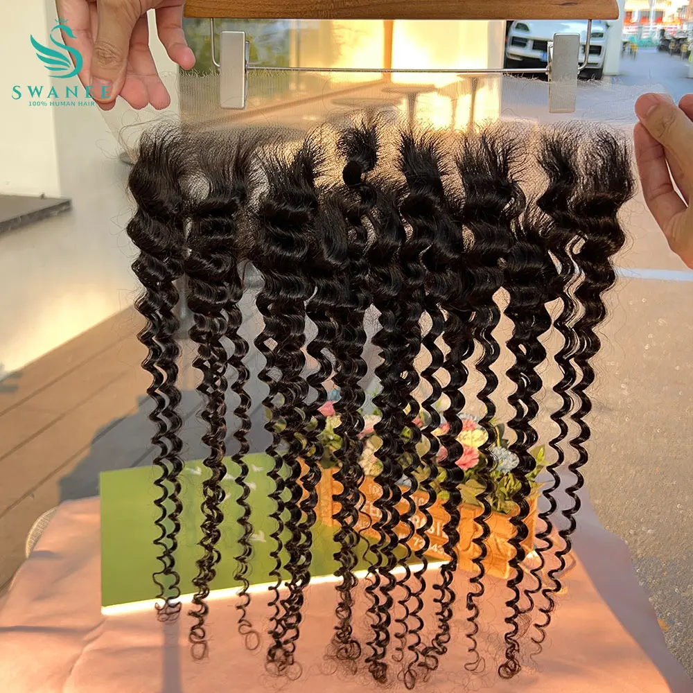 Real 13x6 HD Lace Frontal Melt Skins Deep Wave Invisible HD Lace Closure 100% Human Hair