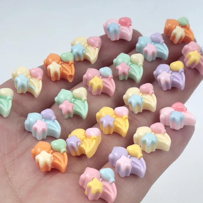 30Pcs/300pcs Mini Cartoon Colorful Balloon Nail Art Resin Charms DIY Craft for Scrapbooking Children Hairpin Decorations Decor