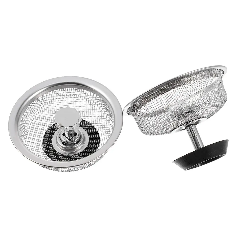 

2Pcs Sink Strainer Stainless Steel Kitchen Sink Drain Stopper Easy Install Mesh Plug Anti-Clog Stopper