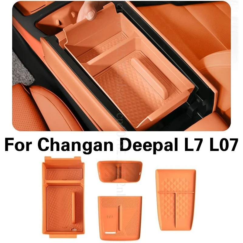 

For Changan Deepal L7 L07 Center Console Organizer Black Storage Box Lower Storage Organizer Conversion Interior Accessories