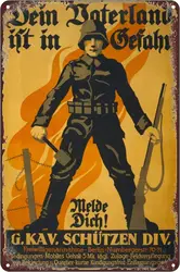 Vintage Metal Tin Signs WW2 German Soldier Poster Wall Art Decor for Home Bar Pub Cafe Club Office Garage 8x12 Inches