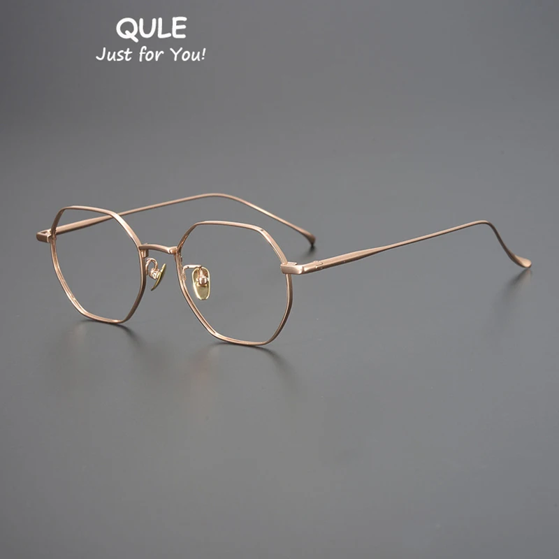 

Women's Fashion Titanium Glasses Frame Men Vintage Ultralight Polygon Myopia Reading Progressive Prescription Optical Eyewear